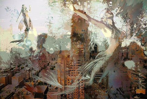 Atlantis White Modern Wood Framed Art Print with Double Matting by Bolokofsky, Ronald