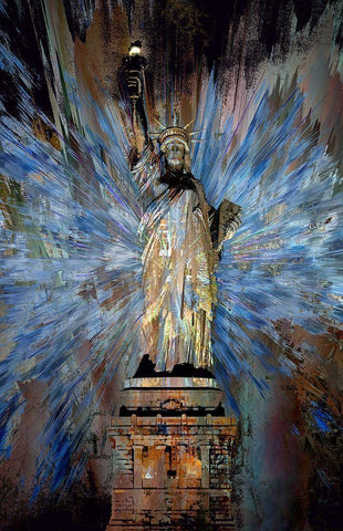 Celebrating Freedom Black Ornate Wood Framed Art Print with Double Matting by Bolokofsky, Ronald