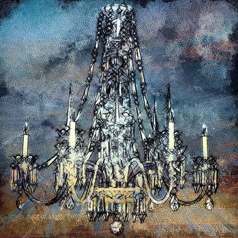 Chandelier I Black Modern Wood Framed Art Print with Double Matting by Bolokofsky, Ronald