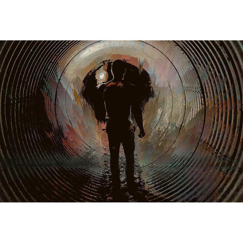 Nowhere Man Black Modern Wood Framed Art Print by Bolokofsky, Ronald