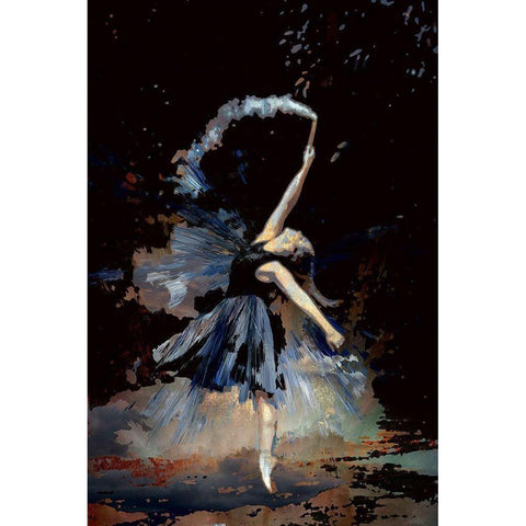 Dancing With A Flair Black Modern Wood Framed Art Print with Double Matting by Bolokofsky, Ronald