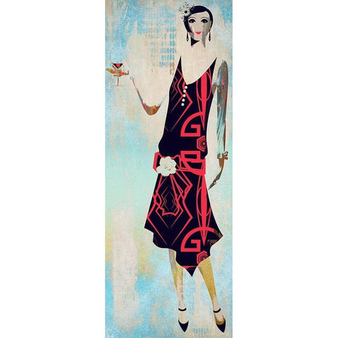 Roaring Twentys Fashion II Gold Ornate Wood Framed Art Print with Double Matting by Bolokofsky, Ronald