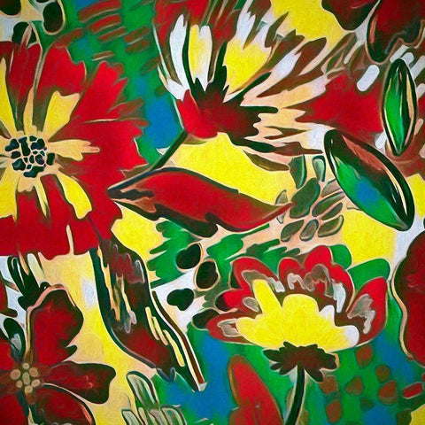 Flower Garden 330 Gold Ornate Wood Framed Art Print with Double Matting by Bolokofsky, Ronald