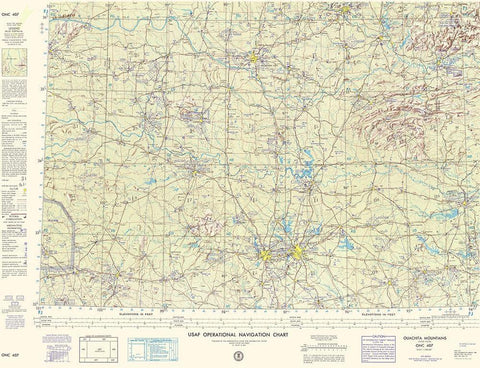 Ouachita Mountains - USGS 1960 Black Ornate Wood Framed Art Print with Double Matting by USGS