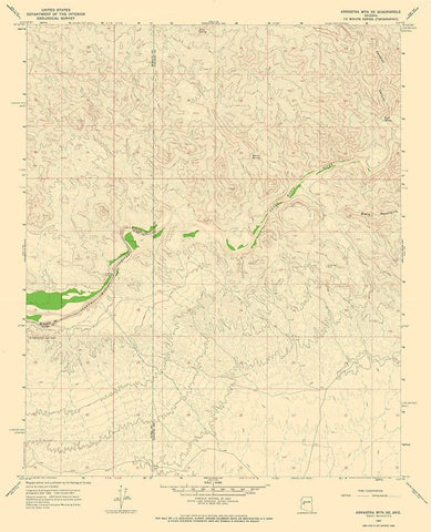 South East Arrastra Mountain Arizona Quad Black Ornate Wood Framed Art Print with Double Matting by USGS
