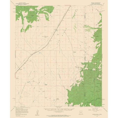 Apache Arizona Quad - USGS 1958 Gold Ornate Wood Framed Art Print with Double Matting by USGS