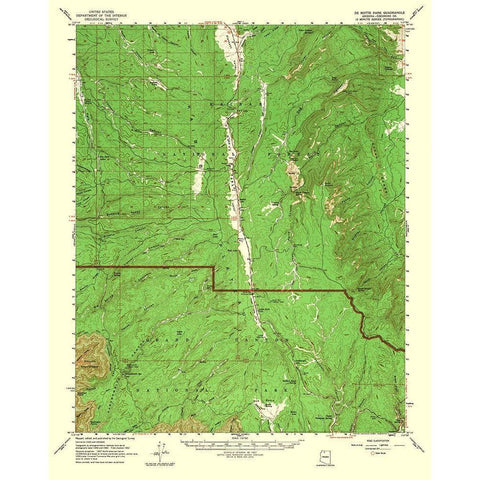 De Motte Park Arizona Quad - USGS 1964 Black Modern Wood Framed Art Print by USGS