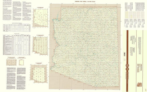 Arizona Arizona Sheet - USGS 1997 Black Ornate Wood Framed Art Print with Double Matting by USGS