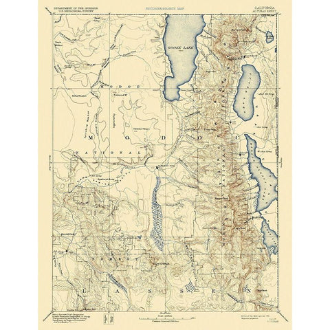 Alhambra California Sheet - USGS 1892 White Modern Wood Framed Art Print by USGS