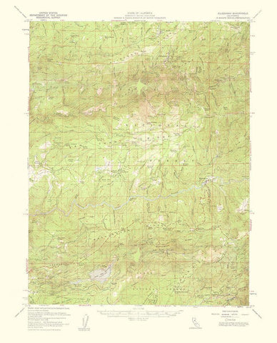 Alleghany California Quad - USGS 1959 White Modern Wood Framed Art Print with Double Matting by USGS