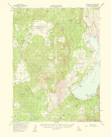 Antelope Mountain California Quad - USGS 1963 Black Ornate Wood Framed Art Print with Double Matting by USGS