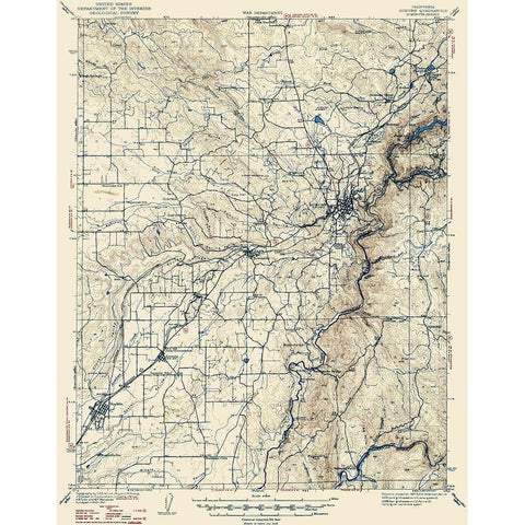 Auburn California Quad - USGS 1941 Black Modern Wood Framed Art Print with Double Matting by USGS