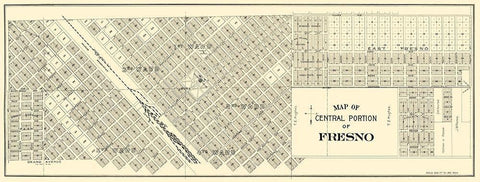 Fresno, Central California Landowner - Thomas 1892 White Modern Wood Framed Art Print with Double Matting by Thomas