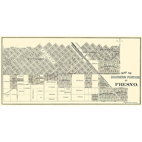 Fresno, Southern California Landowner - Thomas Gold Ornate Wood Framed Art Print with Double Matting by Thomas
