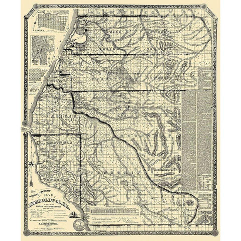 Humboldt California Landowner - Doolittle 1865 Gold Ornate Wood Framed Art Print with Double Matting by Doolittle