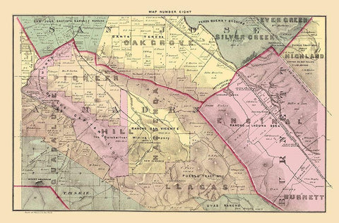 Santa Clara West Central California Landowner Black Ornate Wood Framed Art Print with Double Matting by Thomas