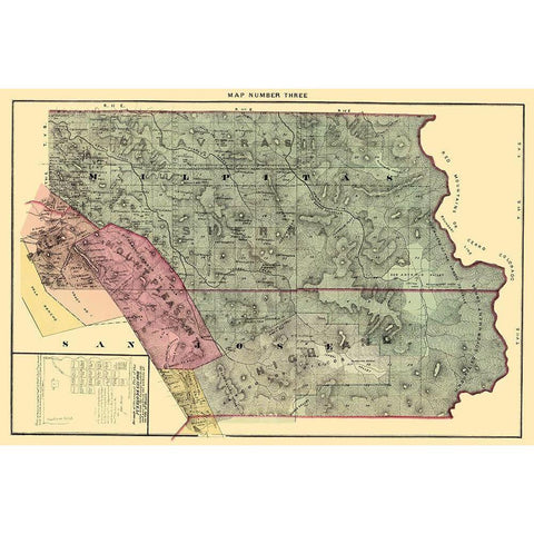 Santa Clara Northeast California Landowner White Modern Wood Framed Art Print by Thomas