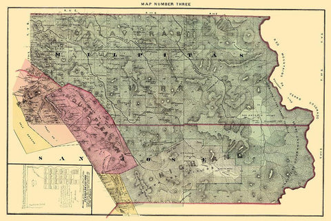 Santa Clara Northeast California Landowner Black Ornate Wood Framed Art Print with Double Matting by Thomas