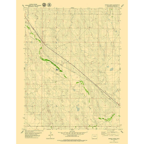 Barron Creek Colorado Quad - USGS 1979- 23 x 29.66 White Modern Wood Framed Art Print by USGS