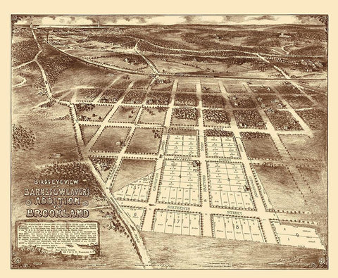 Brookland Washington DC - Barnes 1895 White Modern Wood Framed Art Print with Double Matting by Barnes