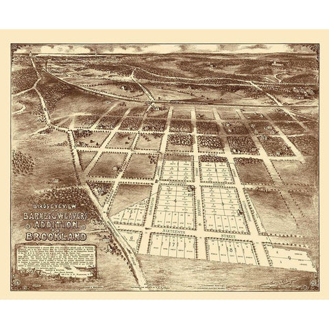 Brookland Washington DC - Barnes 1895 White Modern Wood Framed Art Print by Barnes