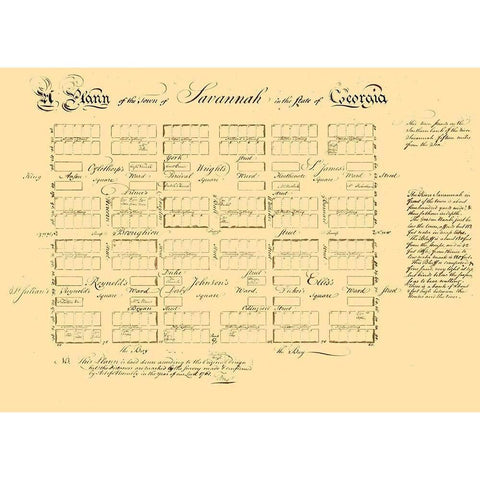 Savannah Georgia - Carson 1761 Gold Ornate Wood Framed Art Print with Double Matting by Carson
