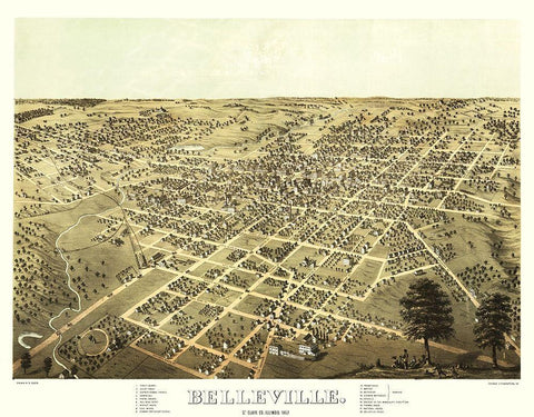 Belleville Illinois - Ruger 1867 White Modern Wood Framed Art Print with Double Matting by Ruger