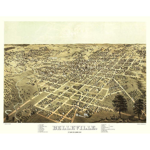 Belleville Illinois - Ruger 1867 White Modern Wood Framed Art Print by Ruger
