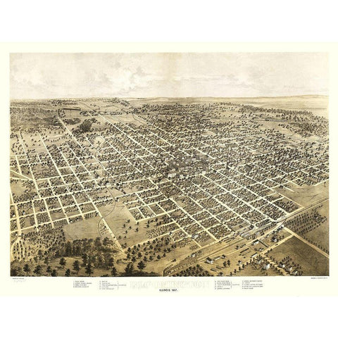 Bloomington Illinois - Ruger 1867 Black Modern Wood Framed Art Print with Double Matting by Ruger