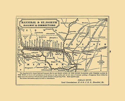 Missouri Illinois Railway - Thomas 1863 Black Ornate Wood Framed Art Print with Double Matting by Thomas