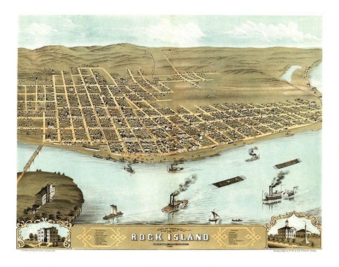 Rock Island Illinois - Ruger 1869 White Modern Wood Framed Art Print with Double Matting by Ruger