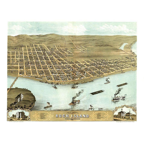 Rock Island Illinois - Ruger 1869 White Modern Wood Framed Art Print by Ruger