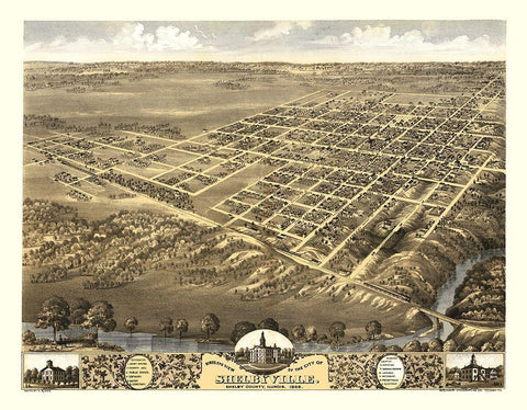 Shelbyville Illinois - Ruger 1869 White Modern Wood Framed Art Print with Double Matting by Ruger