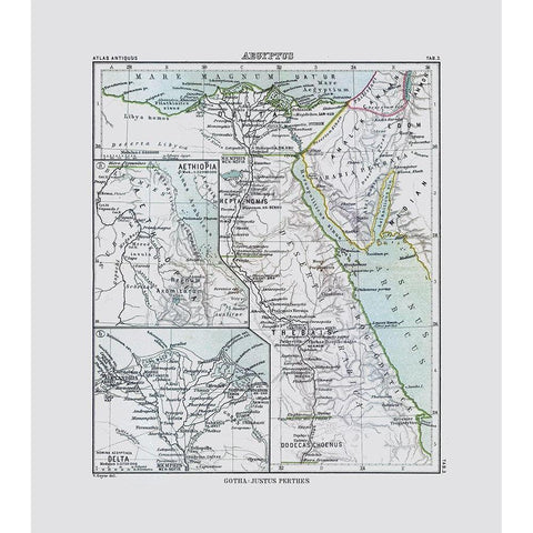 Africa Egypt - Perthes 1896 Black Modern Wood Framed Art Print by Perthes