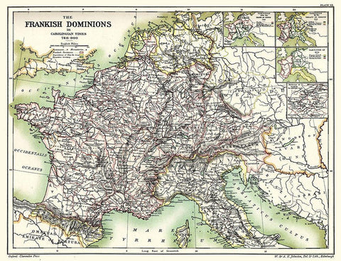 Frankish Dominions Carolingian 768-900 France White Modern Wood Framed Art Print with Double Matting by Poole