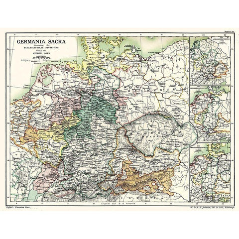 Religion Germany - Poole 1902 Black Modern Wood Framed Art Print with Double Matting by Poole