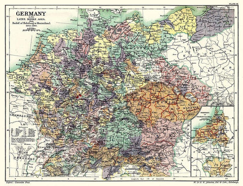 Late Middle Ages 1273 to 1492 Germany - Poole 1902 White Modern Wood Framed Art Print with Double Matting by Poole