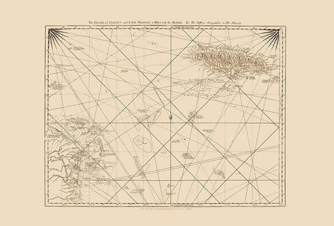 Mosquito Coast Caribbean Jamaica - Jefferys 1775 White Modern Wood Framed Art Print with Double Matting by Jefferys