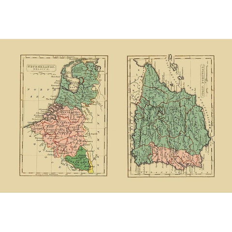 Europe Netherlands Belgium Spain Portugal Gold Ornate Wood Framed Art Print with Double Matting by Gray