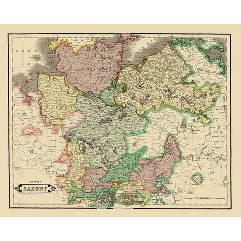 Lower Saxony Germany - Hamilton 1831 Black Modern Wood Framed Art Print with Double Matting by Hamilton