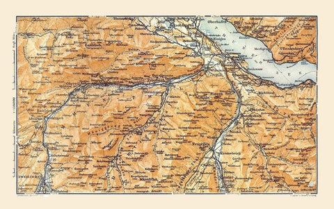 Zweisimmen Switzerland - Baedeker 1921 White Modern Wood Framed Art Print with Double Matting by Baedeker