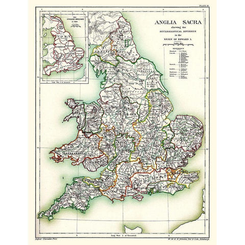 England Wales - Poole 1902 White Modern Wood Framed Art Print by Poole