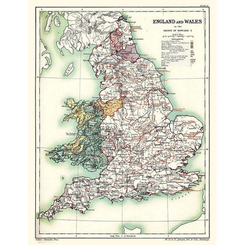 England Wales - Poole 1902 Black Modern Wood Framed Art Print with Double Matting by Poole