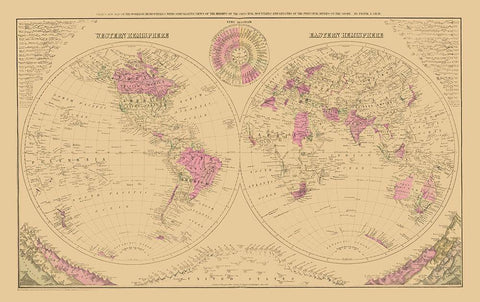 Western Eastern Hemisphere - Gray Black Ornate Wood Framed Art Print with Double Matting by Gray