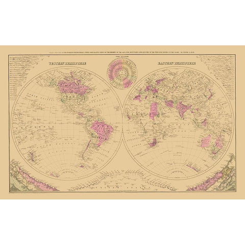 Western Eastern Hemisphere - Gray Gold Ornate Wood Framed Art Print with Double Matting by Gray