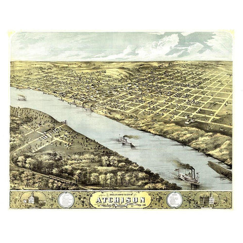 Atchison Kansas - Ruger 1869 Black Modern Wood Framed Art Print with Double Matting by Ruger