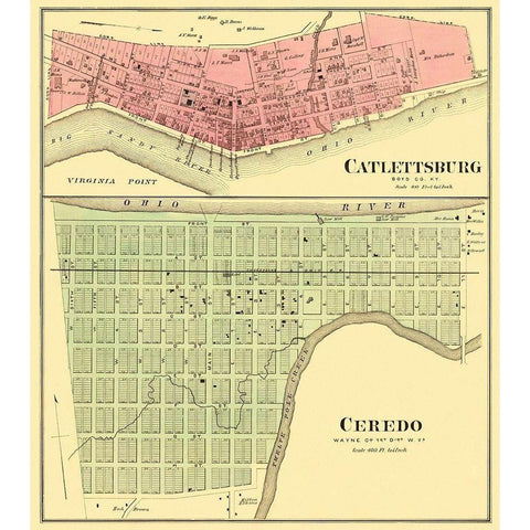 Catlettsburg, Ceredo Kentucky, West Virginia Black Modern Wood Framed Art Print with Double Matting by Hayes