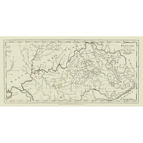 Kentucky - Carey 1795 Black Modern Wood Framed Art Print by Carey