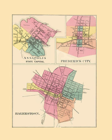 Annapolis, Frederick City, Hagerstown Maryland White Modern Wood Framed Art Print with Double Matting by Stedman