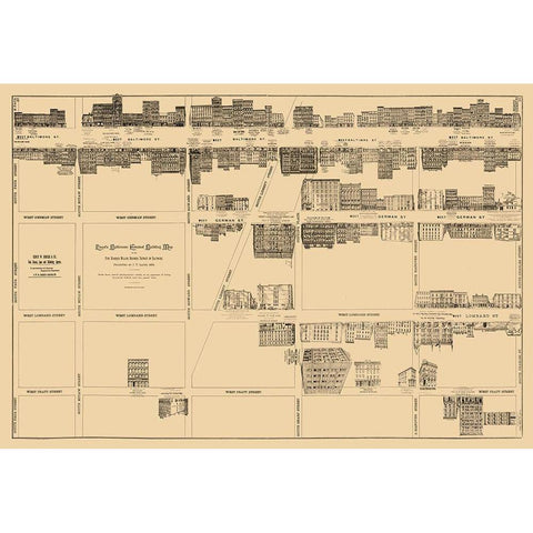 Baltimore Maryland - Lloyd 1891 Gold Ornate Wood Framed Art Print with Double Matting by Lloyd